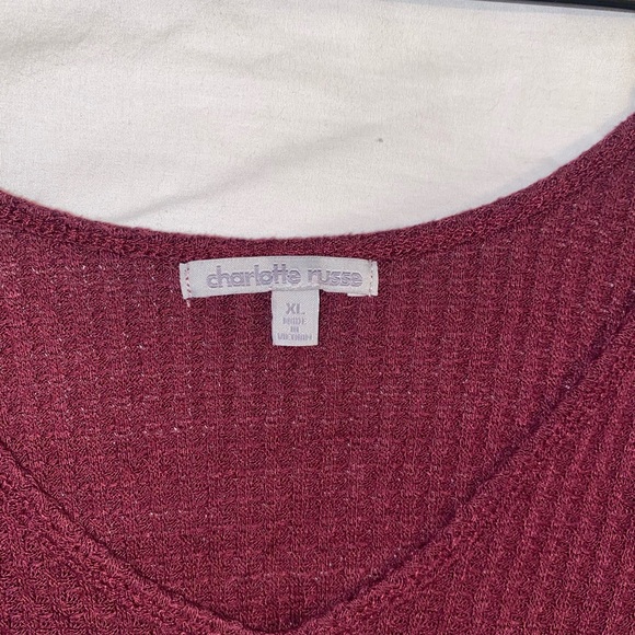 Burgundy Long Sleeve With Shoulder Less Sleeve - Picture 5 of 5